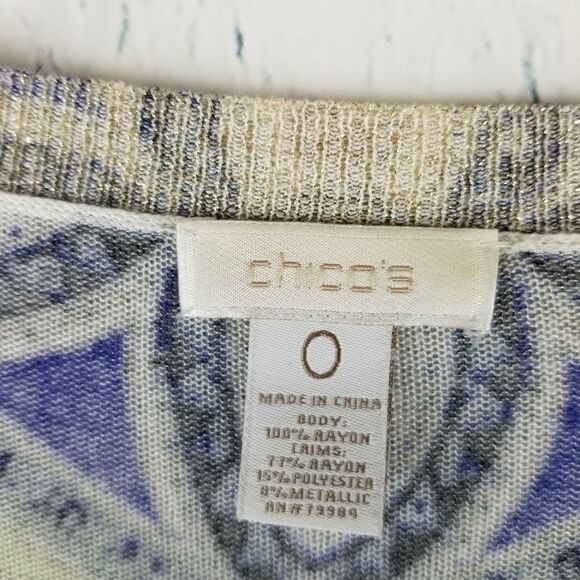 Chico's V-neck Cardigan Tunic. - Picture 3 of 7